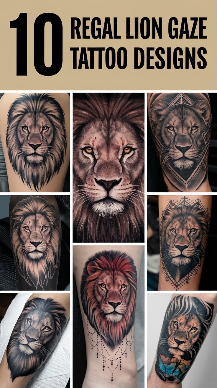 10 Regal Lion Gaze Tattoo Designs to Inspire Courage