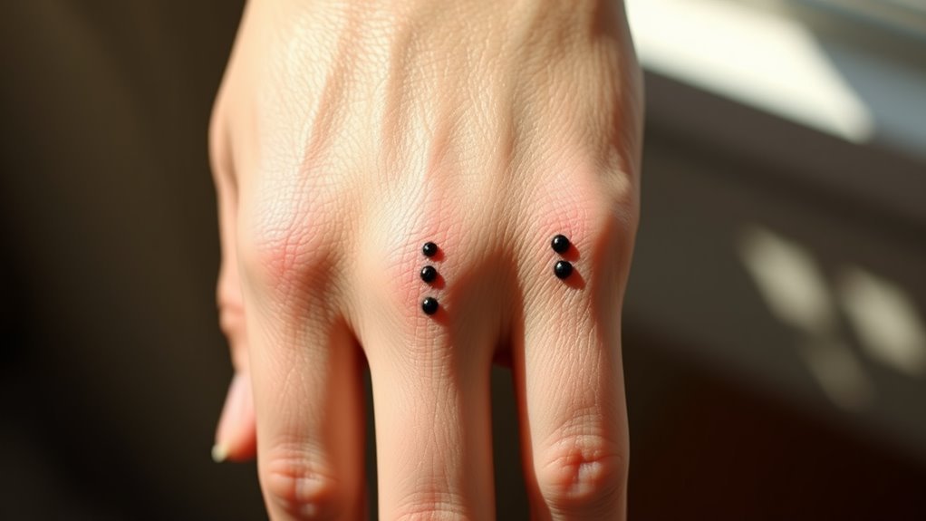 symbolic finger dot tattoos